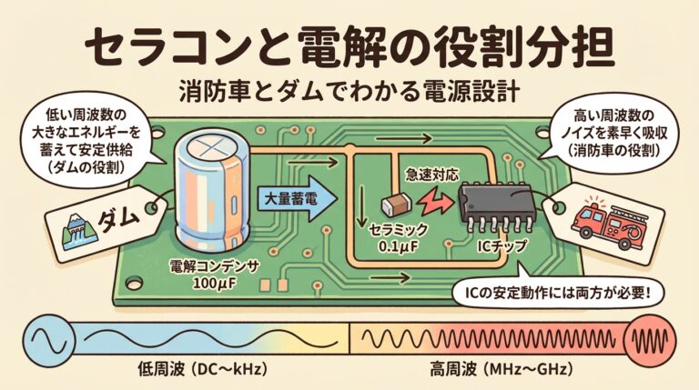 バルクコンデンサとは？パスコンとの違いと容量・配置の決め方