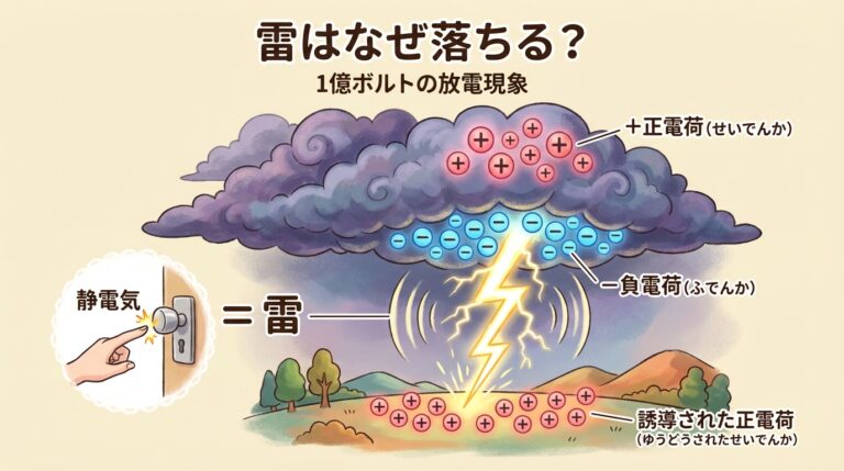 雷はなぜ落ちる？1億ボルトの放電現象を中学生でもわかるように解説