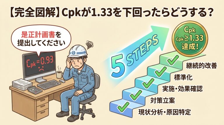 Cpkが1.33を下回ったらどうする？｜工程能力指数の改善アクション5ステップ