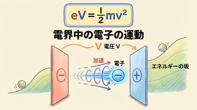 電界中の電子の運動｜速度・エネルギーをeV=½mv²で解く計算パターン完全図解【半導体・電子理論 第1回】