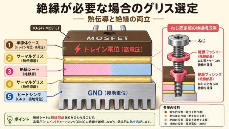 絶縁が必要な場合のグリス選定｜熱伝導と絶縁の両立を完全図解