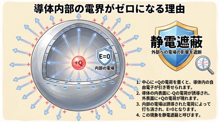 静電遮蔽（静電シールド）とは？｜導体内部の電界がゼロになる理由を完全図解【静電気 第8回】