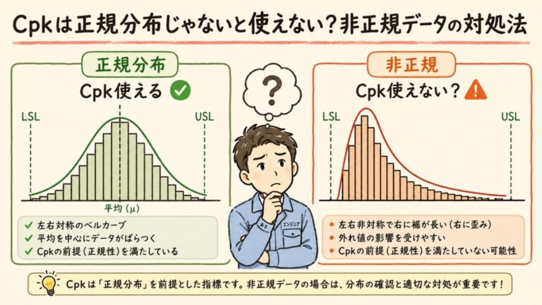 工程能力指数は正規分布でないと使えない？｜非正規データの考え方と対処法