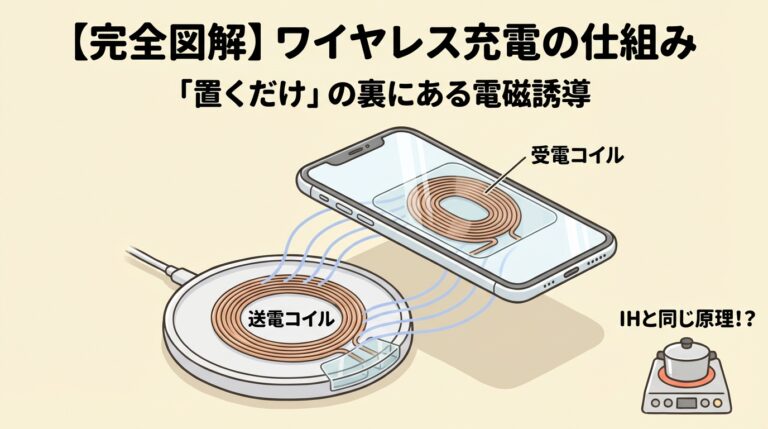 ワイヤレス充電器の仕組み｜なぜケーブルなしで充電できる？電磁誘導とQi・MagSafeの違い