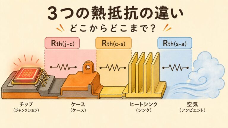 Rth(j-c)・Rth(c-s)・Rth(s-a)の違い｜どこからどこまでの熱抵抗か