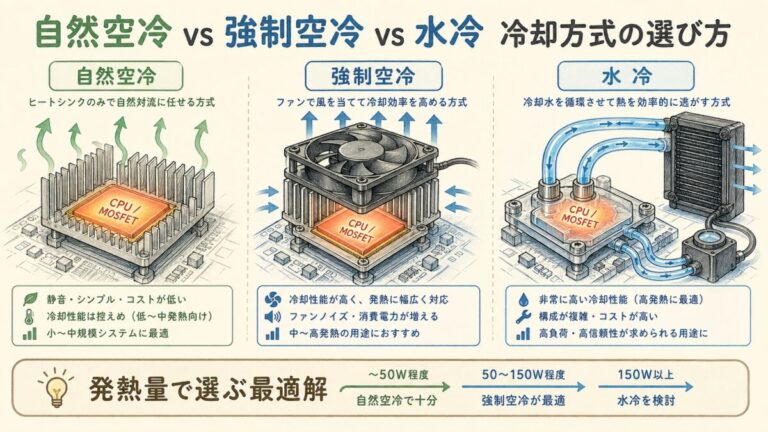 自然空冷・強制空冷・水冷の違い｜冷却方式の選び方完全ガイド