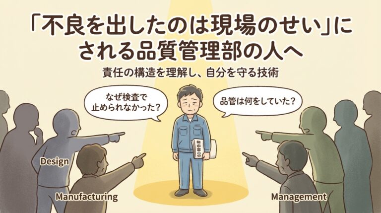 「不良を出したのは現場のせい」にされる品質管理部の人へ｜責任の構造を理解し、自分を守る技術