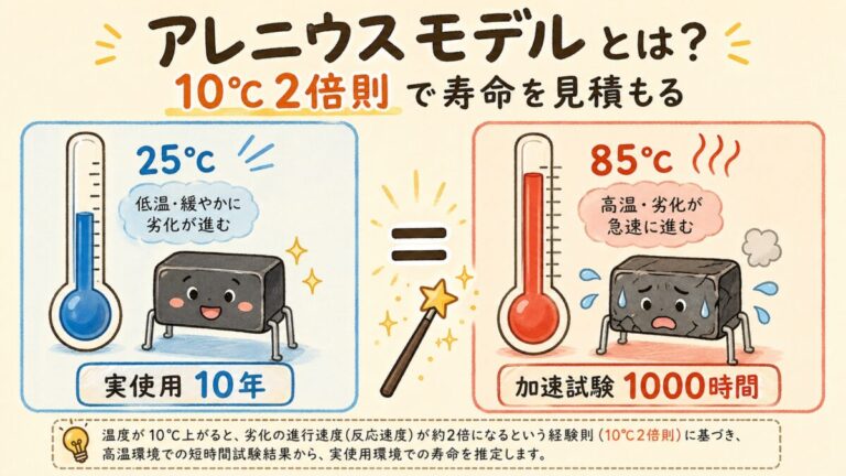 アレニウスモデルとは？｜10℃2倍則と加速試験で寿命をどう見積もるか