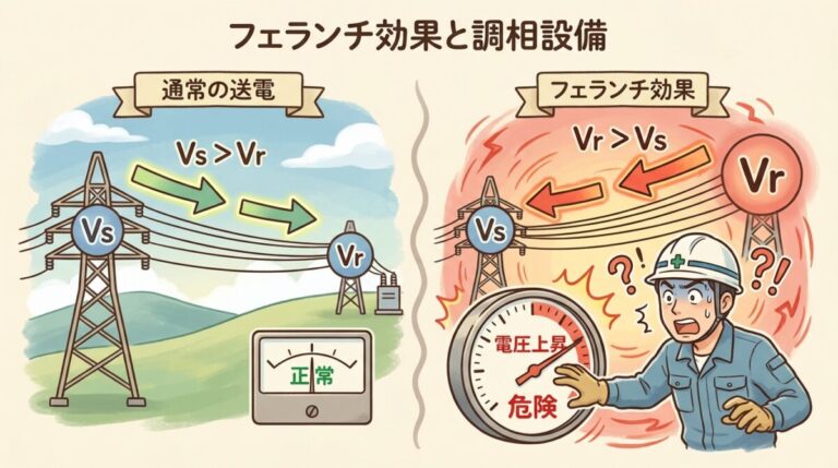 フェランチ効果と調相設備｜進相コンデンサ・分路リアクトルの役割を完全図解