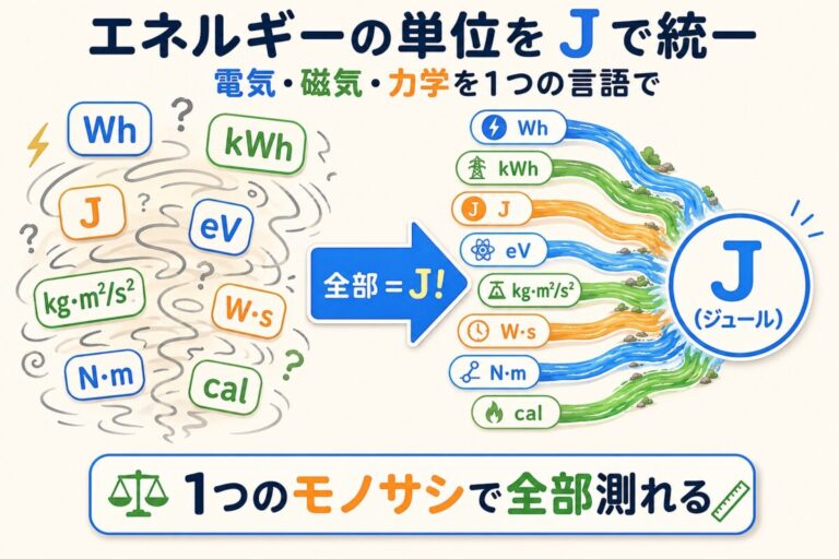 電気・磁気・力学のエネルギーをJで統一｜単位の壁を完全突破