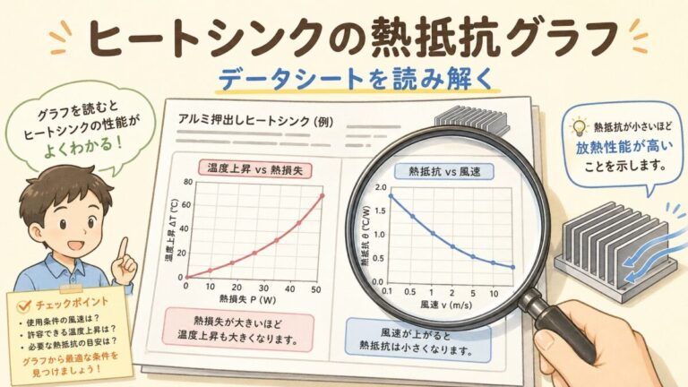 ヒートシンクの熱抵抗の読み方｜データシートのグラフを理解する