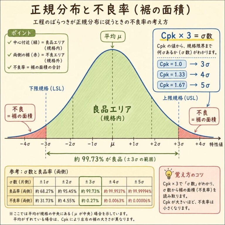【QC検定】工程能力指数とppm不良率の関係｜Cpk1.33で不良は何ppmか？ - soloblog