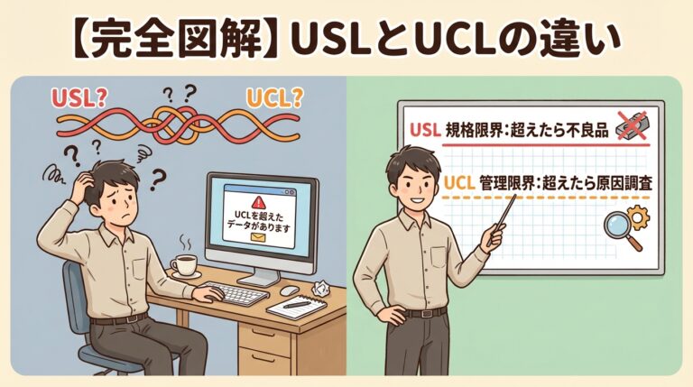 【完全図解】USLとUCLの違い｜「規格限界」と「管理限界」を混同すると品質事故になる理由