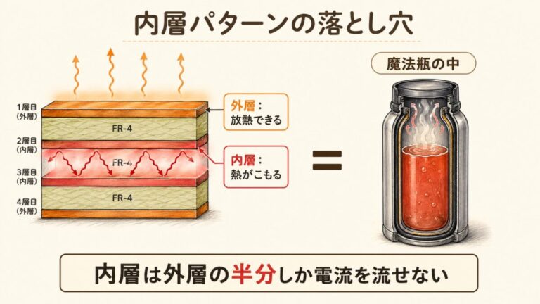  内層パターンの落とし穴｜外層と内層で許容電流が違う理由
