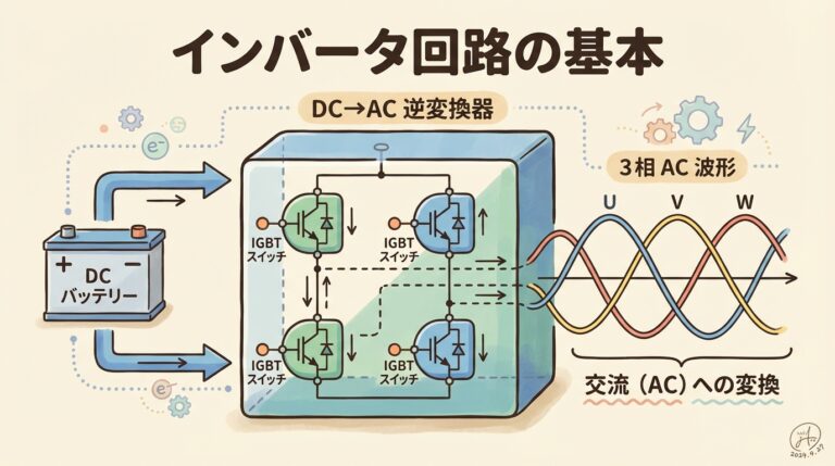 インバータ（インバーター）とは？直流を交流に変える仕組みを図解｜単相・三相ブリッジとPWM