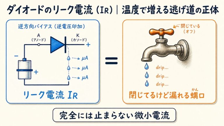 ダイオードのリーク電流（IR）とは？｜温度上昇で増える「逃げ道」の正体を完全図解