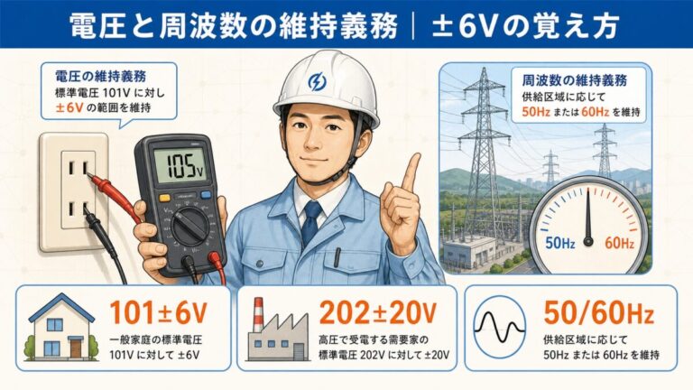 電圧と周波数の維持義務｜±6Vの覚え方