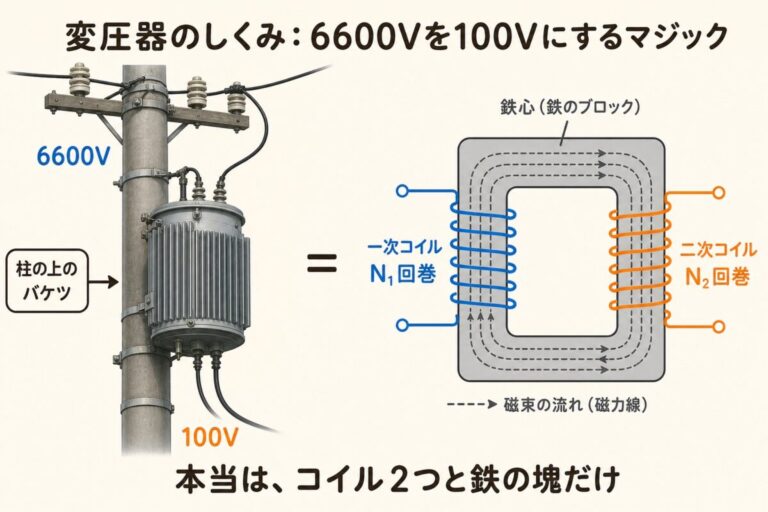 変圧器とは？仕組みと基本原理を図解｜電磁誘導から巻数比まで