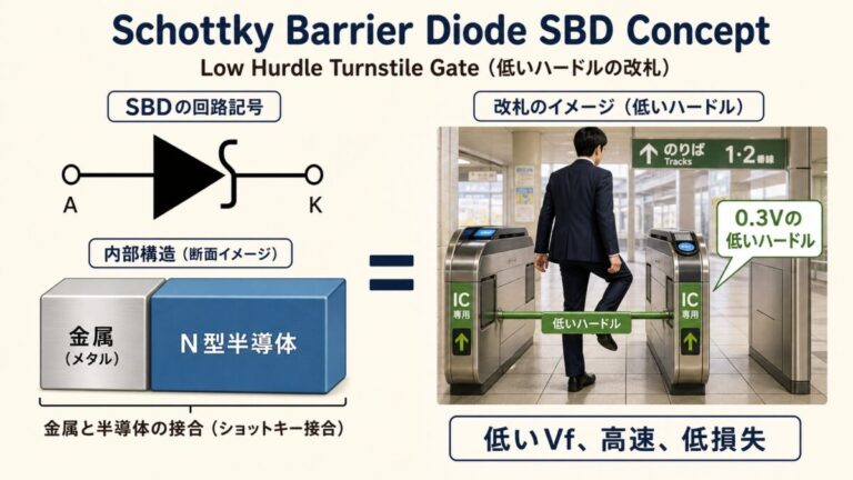 ショットキーバリアダイオード(SBD)とは？低Vf高速の物理