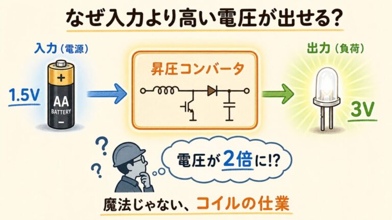 昇圧コンバータ（ブースト）の動作原理｜なぜ入力より高い電圧が出せるのか