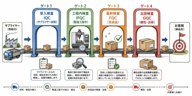 受入検査・工程内検査・最終検査・出荷検査の違い｜製造業の検査4段階を一覧表で整理