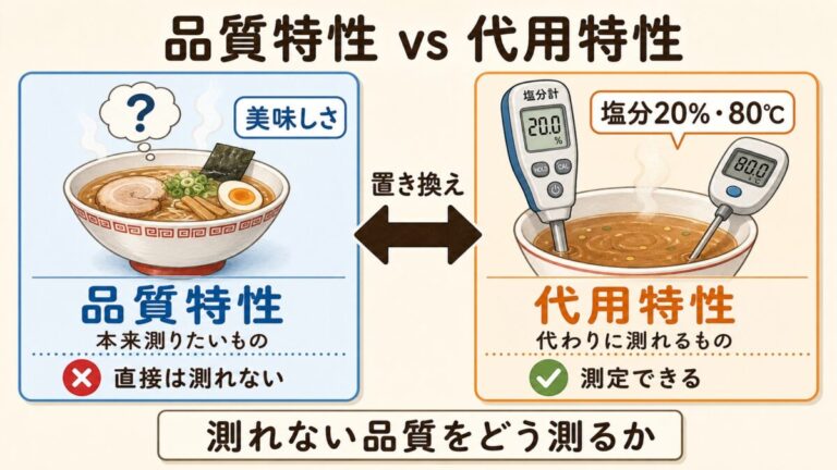 代用特性とは？真の特性との違いと選び方を例で図解｜QC検定