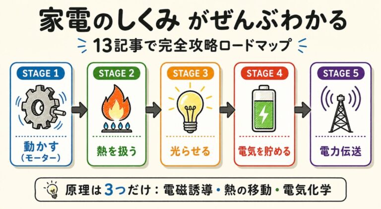 家電の仕組みがぜんぶわかるロードマップ｜13記事で「なぜ動く？」を制覇