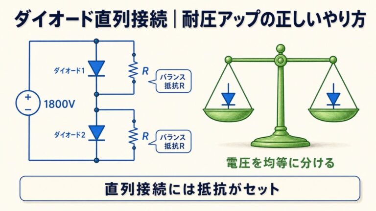 ダイオードを直列接続して耐圧を上げる方法｜電圧バランス抵抗の入れ方を完全図解