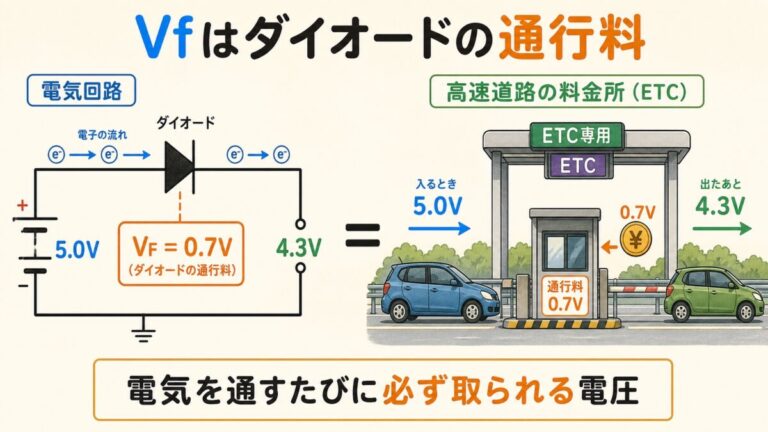 ダイオードのVf（順方向電圧降下）とは?｜0.7Vの正体と損失計算