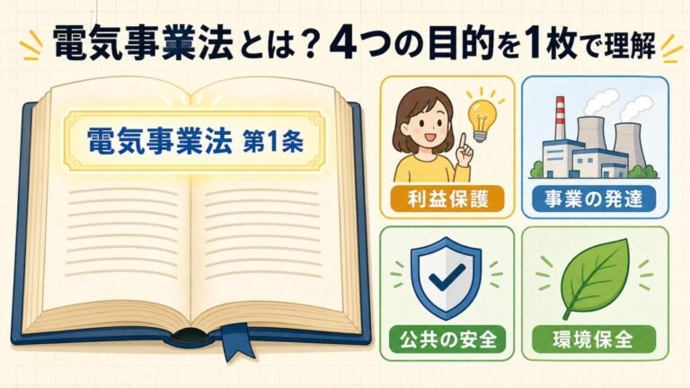 電気事業法とは？目的と2つの規制・重要な条文をやさしく解説