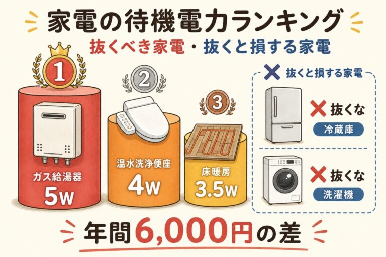  家電の待機電力ランキング｜抜くべき・抜くと損する家電