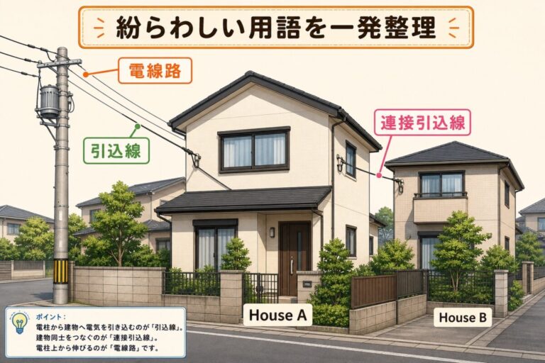 連接引込線とは？引込線・電線路・電路の違いを1枚の図で整理｜電技解釈の定義