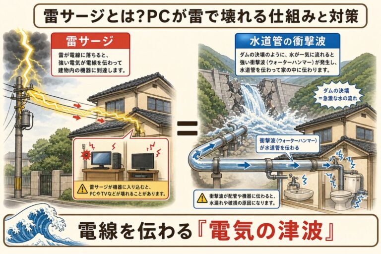 雷サージとは？パソコンが雷で壊れる仕組みと雷ガードの選び方