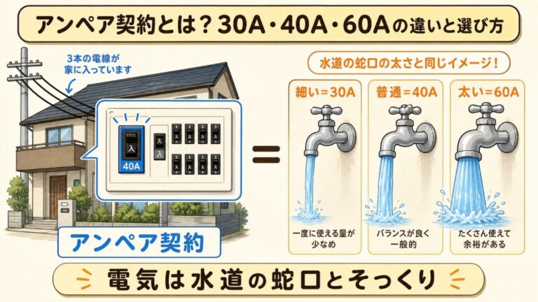 アンペア契約とは？30A・40A・60Aの違いと最適な選び方