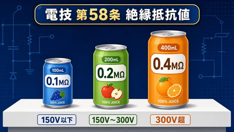 電路の絶縁性能を完全図解｜絶縁抵抗値0.1/0.2/0.4MΩをジュース缶で暗記