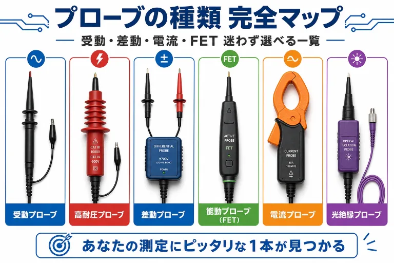オシロプローブの種類完全マップ｜受動・差動・電流・FETの選び方一覧