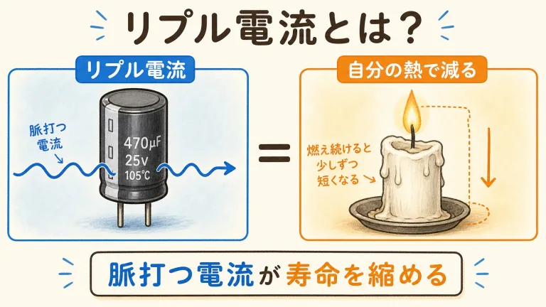 リプル電流とは？電解コンデンサの寿命を縮める電流の正体