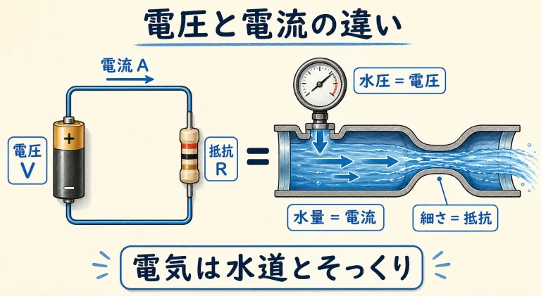 電圧と電流の違い｜ボルトとアンペアを水道で完全図解