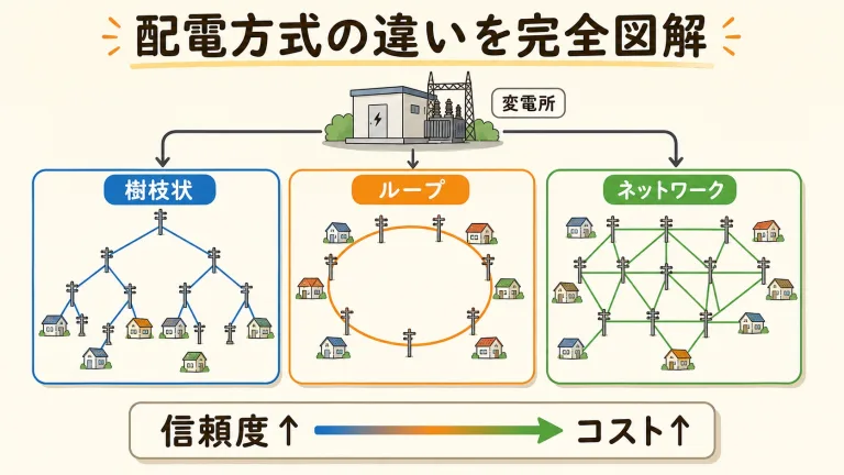 配電方式の種類と違い｜樹枝状・ループ・ネットワークを完全図解