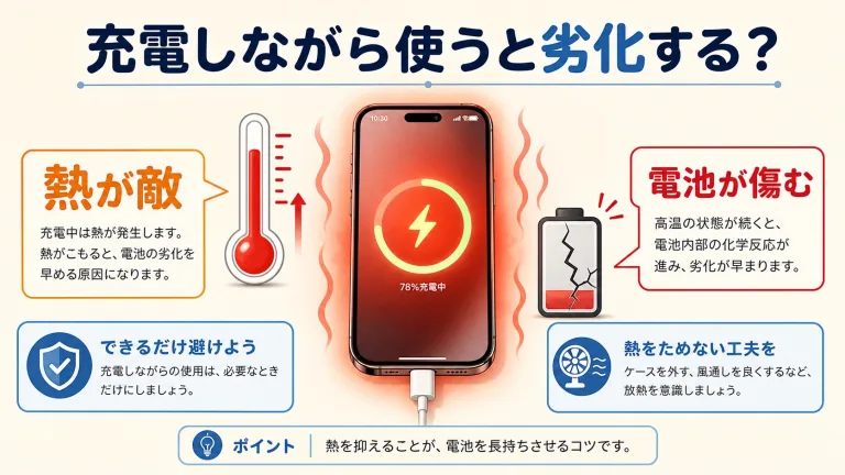 充電しながら使うとスマホは劣化する？発熱が寿命を縮める本当の理由