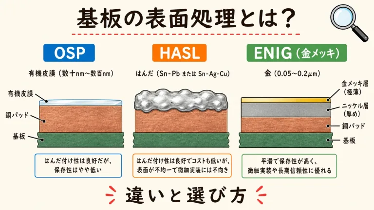 基板の表面処理とは？金メッキ・OSP・HASLの違いと選び方