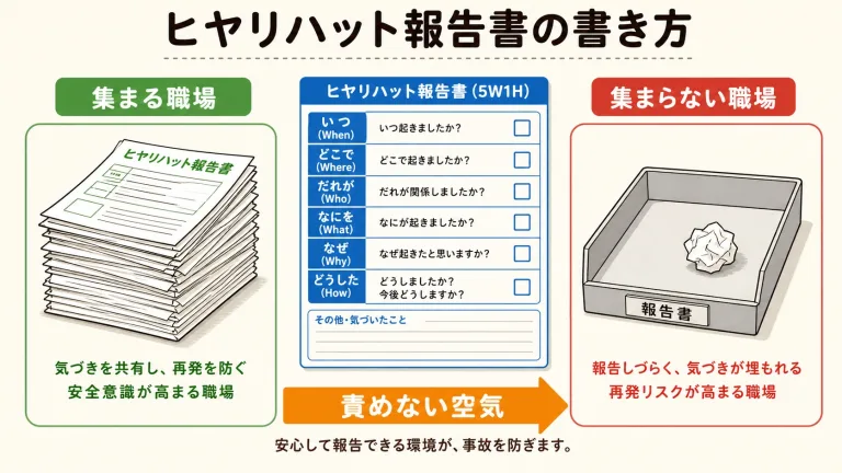 ヒヤリハット報告書の書き方｜報告が集まらない職場の共通点