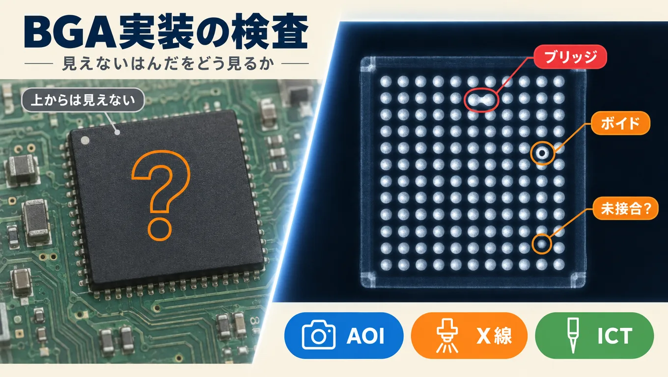 BGA実装の検査。X線・AOI・ICTで「見えないはんだ」をどう見るか