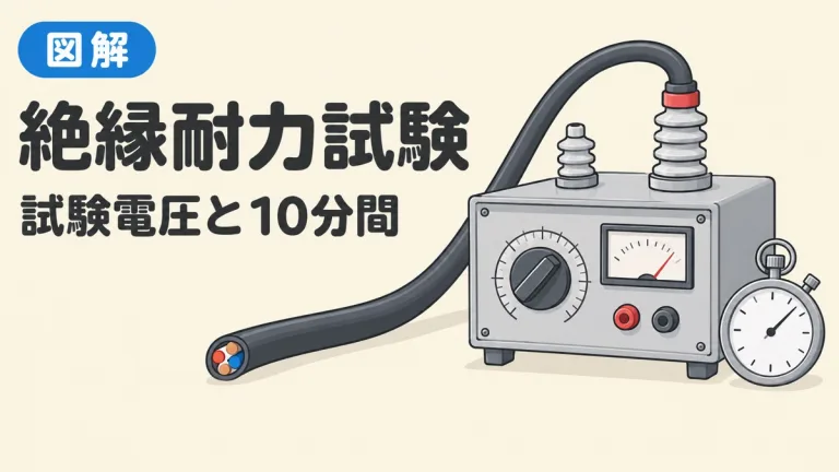 絶縁耐力試験とは？試験電圧1.5倍・1.25倍・10分間と試験装置の容量を過去問で図解｜電技解釈第15条・第16条｜計算ツール付き
