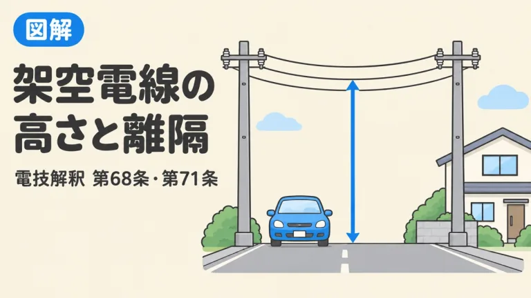 架空電線の高さと離隔距離｜道路6m・鉄道5.5m・建造物との離隔を表で図解｜判定ツール付き