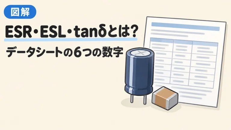 コンデンサのESR・ESL・tanδとは？データシートの6つのパラメータの読み方を図解｜インピーダンス計算ツール付き