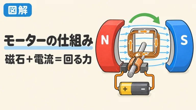 モーターの仕組みとは？なぜ回るのか、直流と交流の違いを図解｜計算ツール付き