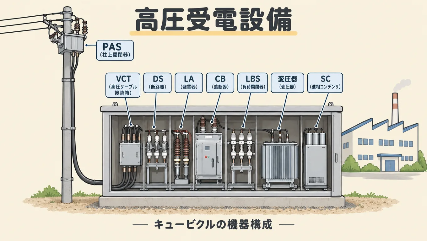 高圧受電設備とは何か。キュービクルの機器構成とPAS・UGSの役割